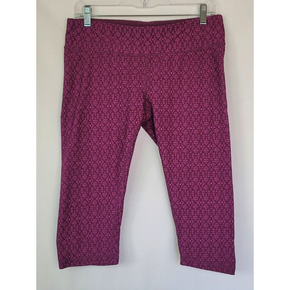 PrAna Misty Knicker Capri Leggings in Grapevine Geometric Print Womens Size L